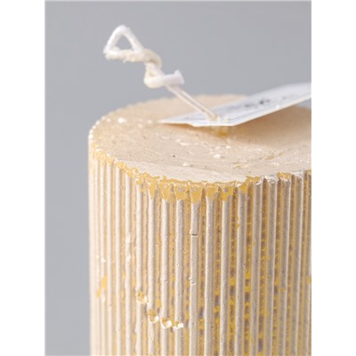 УЦЕНКА Свеча - цилиндр «Рельеф», 7×10 см, перламутровый металлик