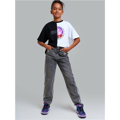 Брюки текстильные джинсовые для девочек