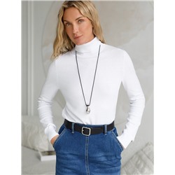 Водолазка тонкой вязки из хлопка с нейлоном