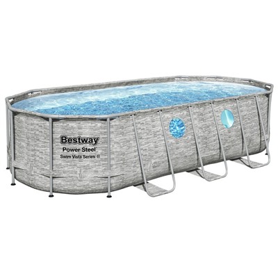 Бассейн каркасный Bestway Power Steel Swim Vista 56716, 549×274×122, фильтр-насос, лестница, тент