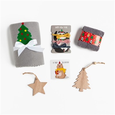 Набор подарочный "Happy New Year" плед и аксессуары