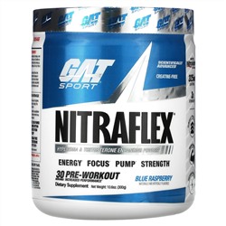GAT, Sport, NITRAFLEX, голубая малина, 300 г (10,6 унции)