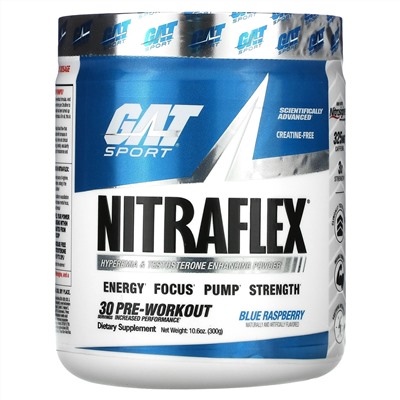 GAT, Sport, NITRAFLEX, голубая малина, 300 г (10,6 унции)