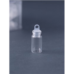 Баночка для хранения с пробкой и петелькой, стекло, для творчества и декора, 1.5 мл, набор 100 шт., 1.1×1.1×2.2 см