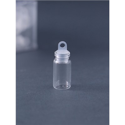 Баночка для хранения с пробкой и петелькой, стекло, для творчества и декора, 1.5 мл, набор 100 шт., 1.1×1.1×2.2 см