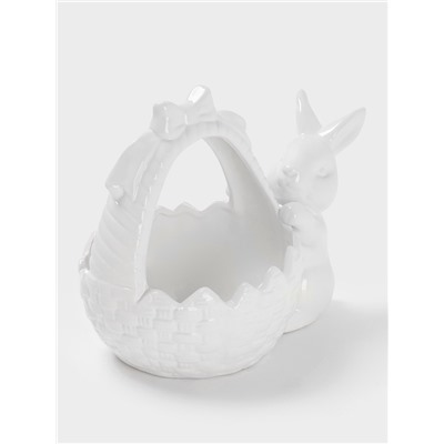 Конфетница Доляна «Зайка», 450 мл, 20×13×16.3 см, доломит, белая
