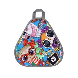 Ледянка мягкая Sova, треугольная, d=41 см, толщина 1.2 см, голубая, рисунок МИКС