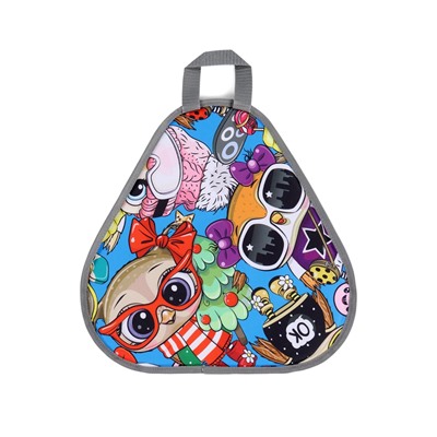 Ледянка мягкая Sova, треугольная, d=41 см, толщина 1.2 см, голубая, рисунок МИКС