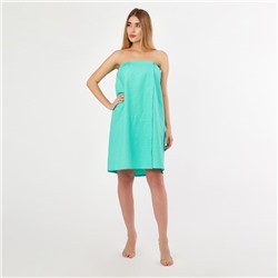 Полотенце вафельное для бани «Экономь и Я» (парео женское), 80×144 см, цвет бирюзовый