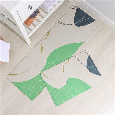 Коврики для дома SAVANNA «Минт», 2 шт., 40×120 см, 40×60 см