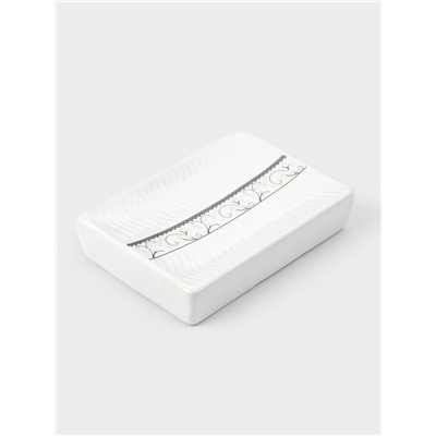 Набор аксессуаров для ванной комнаты «Завитки», 4 предмета, мыльница, дозатор для мыла, 2 стакана, белый