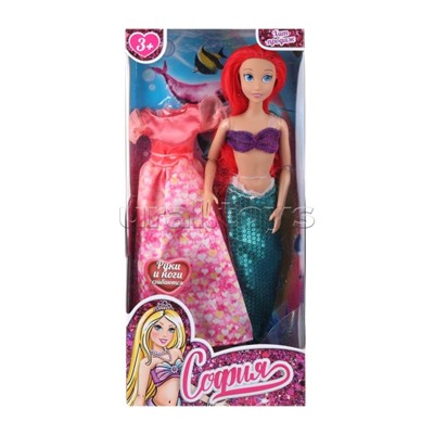 Кукла София, 29 см. Сказочная русалка (руки и ноги сгиб., платье в наборе) в коробке