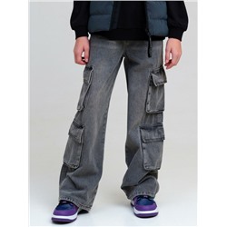 Брюки текстильные джинсовые для девочек