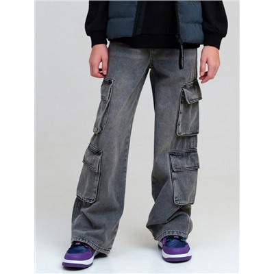 Брюки текстильные джинсовые для девочек