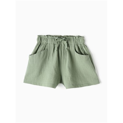 Шорты из муслина для девочек KAFTAN, рост 152 см, зелёные