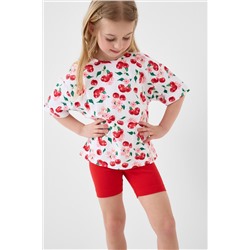 Комплект трикотажный для девочек: брюки (легинсы укороченные), фуфайка (футболка) PLAYTODAY, 1242815