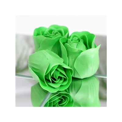 Мыльные розочки, зелёные, набор 3 шт.