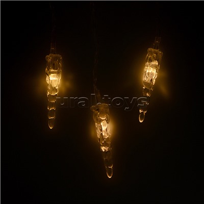 Электрогирлянда-занавес, светодиодная "Сосульки" 3м, 96 ламп, теплый