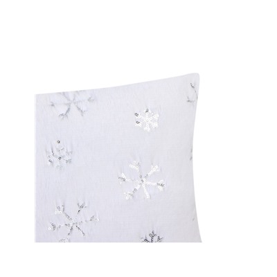 Наволочка декоративная новогодняя «Этель. Снежинка» 43×43 см, 100% п/э, серебро