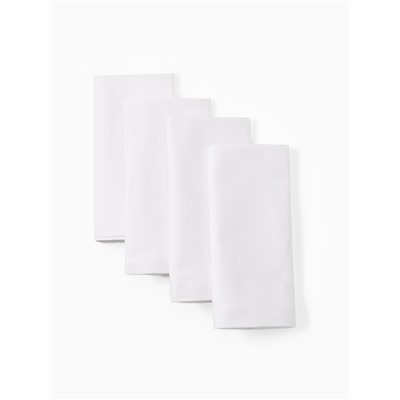 Набор салфеток с декоративными кольцами White pleasure, 40×40 см - 4 шт., 100% хлопок, саржа 190 г/м²