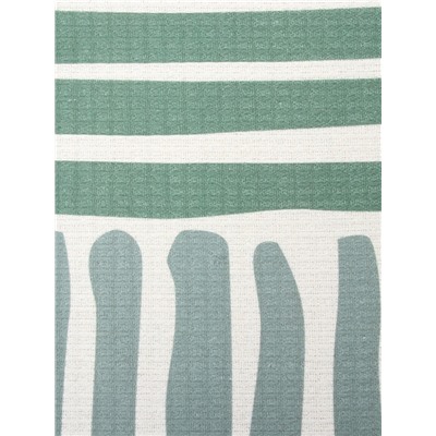 Плед с бахромой «Этель» Lines, 130×180 см, зелёный