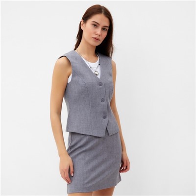 Жилет на пуговицах женский MIST, размер 50, серый