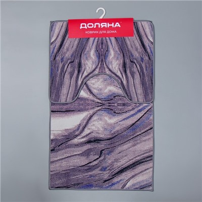Коврики для ванной и туалета Доляна «Отражение», 2 шт., 50×80 см, 50×40 см