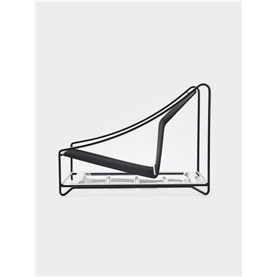 Сушилка для тарелок с поддоном, 38×17.5×23.5 см, чёрная