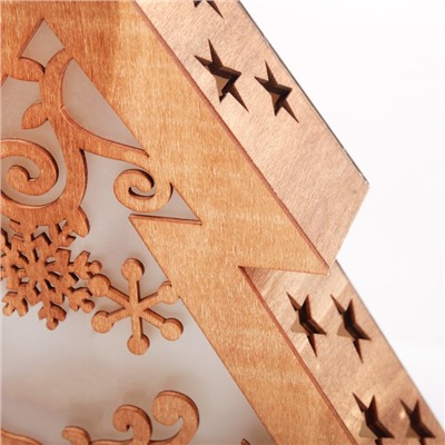 Светодиодная фигура «Ёлка» 30×33×6.5 см, дерево, батарейки АААх2 (не в комплекте), свечение тёплое белое