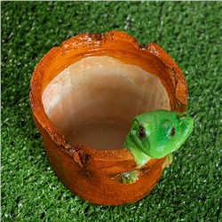 Декоративное кашпо «Горшок с лягушкой», 14×13×13 см, полистоун