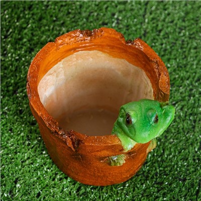 Декоративное кашпо «Горшок с лягушкой», 14×13×13 см, полистоун