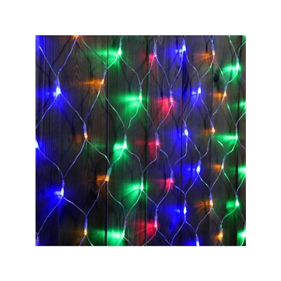 Гирлянда «Сеть» 2×3 м, IP44, УМС, прозрачная нить, 384 LED, свечение мульти, 220 В
