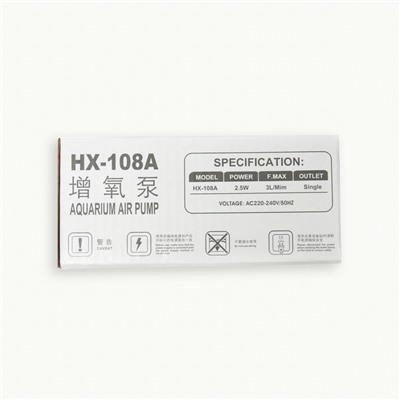 Компрессор для аквариума Sea Star HX-108A прозрачный, 3 л/мин, 2.5 Вт