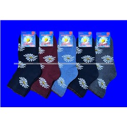 Лилия носки женские внутри махра со слабой резинкой  Ромашки