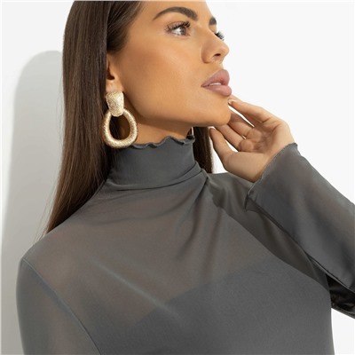 Водолазка полупрозрачная с топом, Внешнее великолепие (gray 2 в 1)