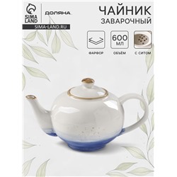 Заварочный чайник Доляна «Космос», 600 мл, фарфор, синий