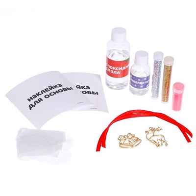 УЦЕНКА Набор для опытов, украшения из эпоксидной смолы, «Олень и колокольчики»