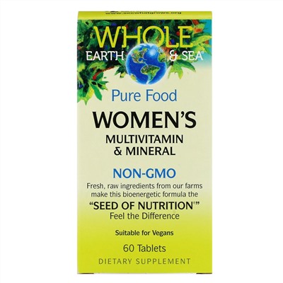 Natural Factors, Пищевая добавка Whole Earth & Sea, мультивитаминный и минеральный комплекс для женщин, 60 таблеток