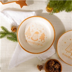 Тарелка SL Home «С Новым Годом», d=23.3 см, керамика, белая