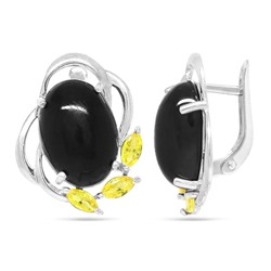 Серьги из серебра агат, цитрин, СПН4047