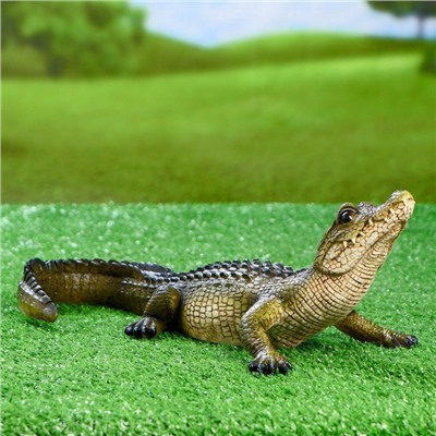 Садовая фигура из полистоуна «Кайман», 12.5×34×18 см