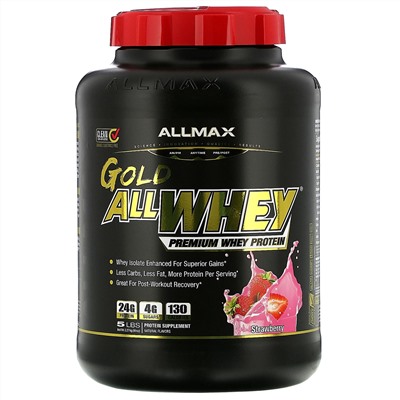 ALLMAX Nutrition, AllWhey Gold,  Premium Whey Protein, Strawberry, 5 lbs. (2.27 kg)