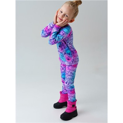 Термокомплект трикот. для девочек: фуфайка (футболка) с длин. рук, брюки