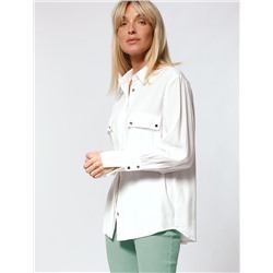 Блузка из премиальной вискозы и лиоцелла с удлиненным манжетом
