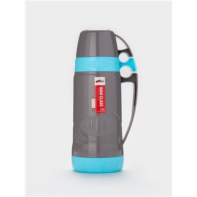 Термос 1 л, 11×31 см, со стеклянной колбой, пластик, голубой