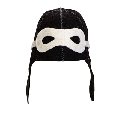 Шапка для бани и сауны «Шлем пилота», полиэфир 70%, шерсть 30%, тёмная, «Добропаровъ»