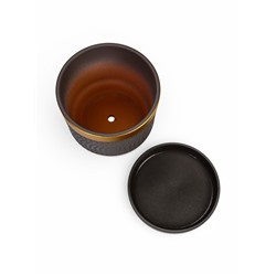 Горшок цветочный «Брюссель», 2.6 л, золотистый обод, серый