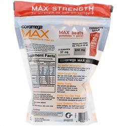 Coromega, Max, Рыбий жир с высоким содержанием омега-3, цитрусовый взрыв, 60 пакетов, (2,5 г) каждый