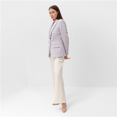 Пиджак женский твидовый двубортный MIST, размер 48, лиловый