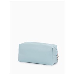 Косметичка женская ONE COLOR, на молнии, экокожа, голубая
